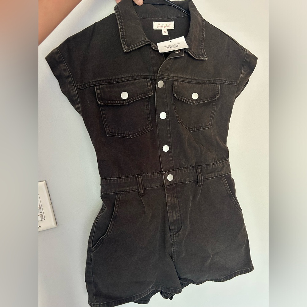 Black shorts jumpsuit